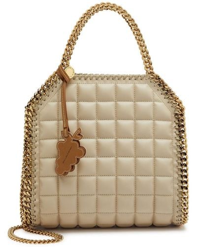 Stella McCartney Falabella Mini Quilted Faux Leather Tote - Natural