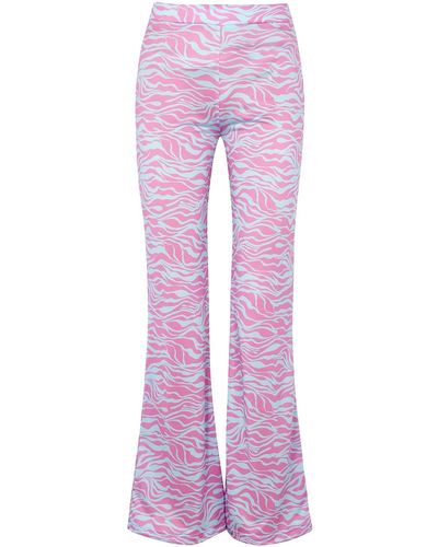 Elleme Printed Flared Stretch-jersey Trousers - Pink