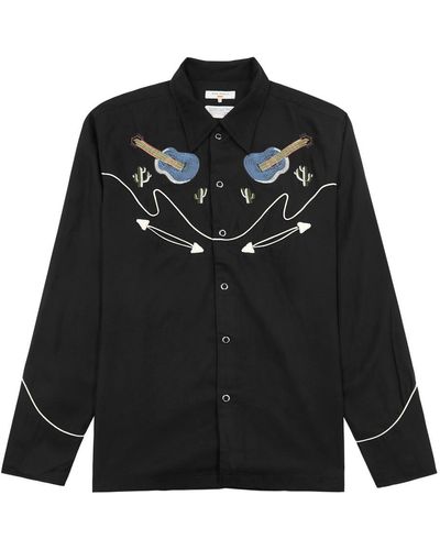 Nudie Jeans Gonzo Embroidered Shirt - Black
