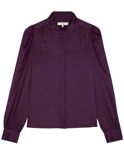 FRAME Gillian Silk-satin Shirt - Purple