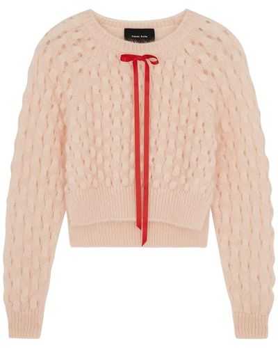 Simone Rocha Bubble-knit Mohair-blend Sweater - Pink
