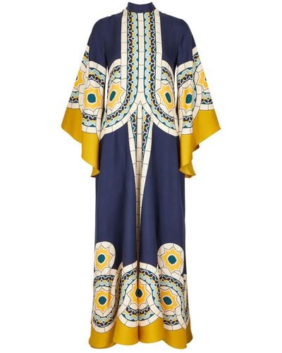 La DoubleJ Magnifico Printed Silk-Satin Maxi Dress - Multicolour