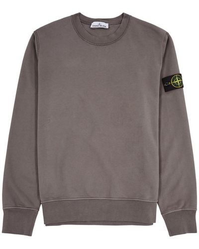 Stone Island Logo Cotton Sweatshirt - Grey