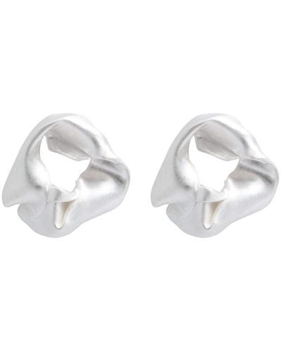 Completedworks Crumpled Small Sterling Earrings - White