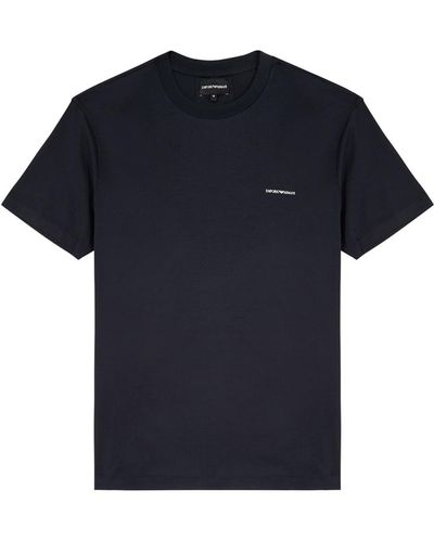 Emporio Armani Logo-print Jersey T-shirt - Blue
