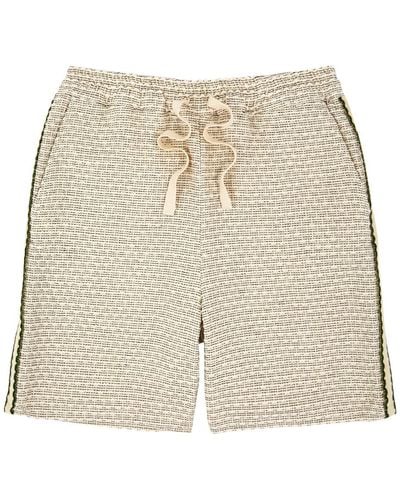 Drole de Monsieur Striped Bouclé Tweed Shorts - Natural