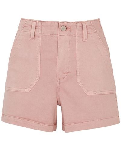 PAIGE Crush Stretch-denim Shorts - Pink