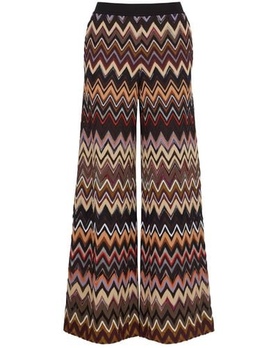 Missoni Zigzag Wide-leg Wool-blend Pants - Multicolor