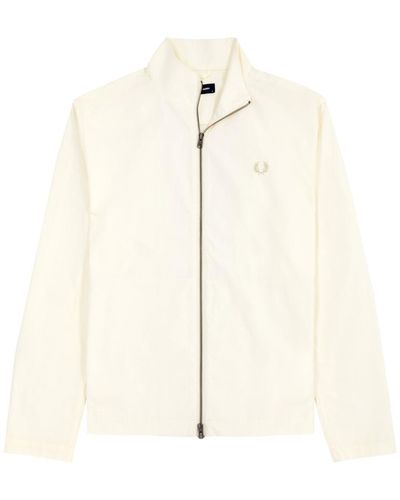 Fred Perry Logo-Embroidered Cotton Track Jacket - Natural