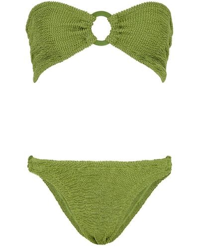 Hunza G Gloria Seersucker Bikini - Green
