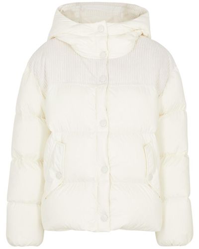 Moncler Jaseur Paneled Quilted Shell Jacket - White