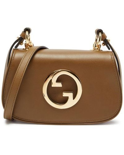 Gucci Blondie Mini Leather Saddle Bag - Brown