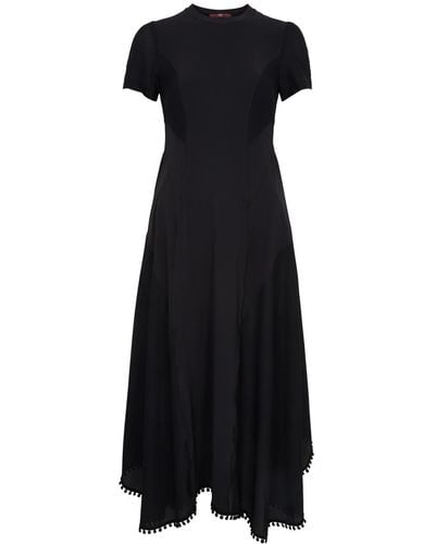 High A-List Panelled Stretch-Jersey Midi Dress - Black