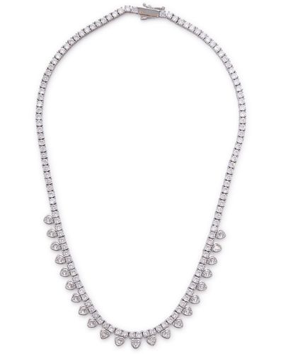 Fallon Bezel Bib Crystal-embellished Necklace - White