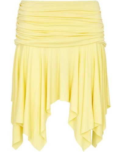 GIMAGUAS Disco Stretch-jersey Mini Skirt - Yellow
