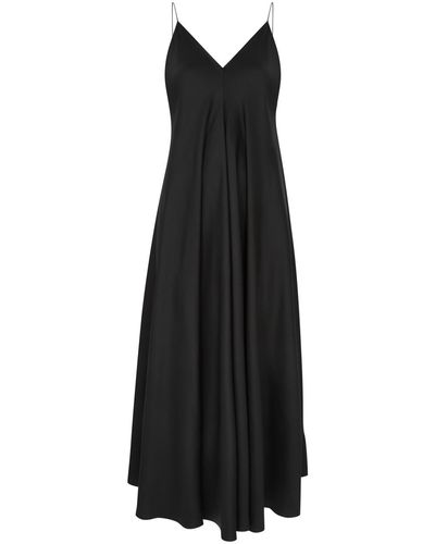 Rohe Silk-Satin Midi Slip Dress - Black