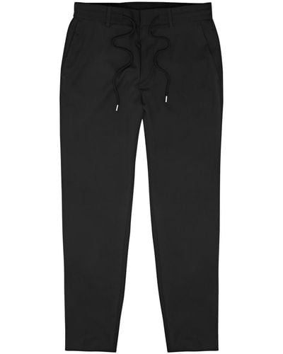 BOSS Genius Slim-Leg Stretch-Crepe Trousers - Black