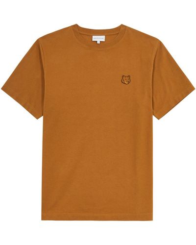 Maison Kitsuné Logo Cotton T-shirt - Brown