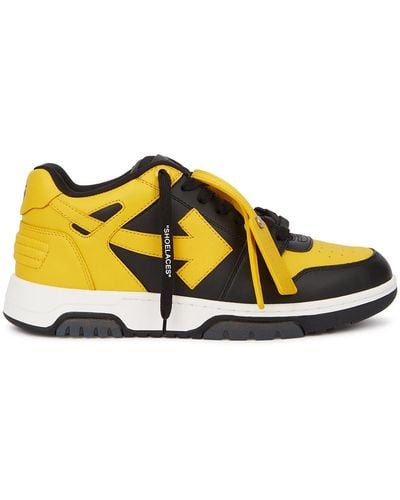 Off-White c/o Virgil Abloh Out Of Office Panelled Leather Trainers - Yellow