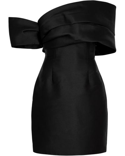 Solace London Edda Satin Mini Dress - Black