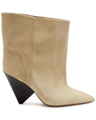 Isabel Marant Miyako 100 Suede Ankle Boots - Natural