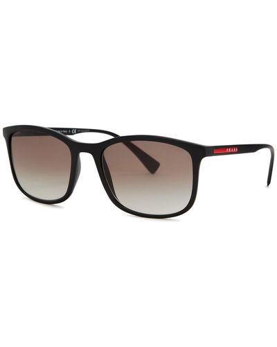 Prada Linea Rossa Matte Square-frame Sunglasses - Brown