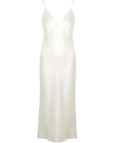 Olivia Von Halle Issa Ivory Bias-cut Silk Slip Dress - White