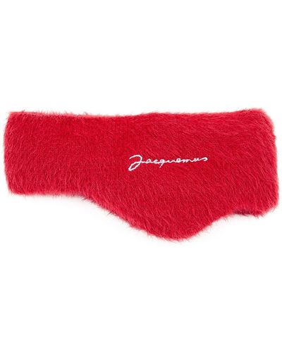 Jacquemus Le Bandeau Neve Knitted Headband - Red