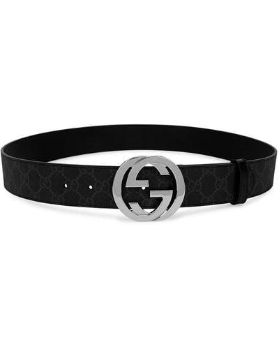 Gucci Gg Monogrammed Belt, Belt - Black