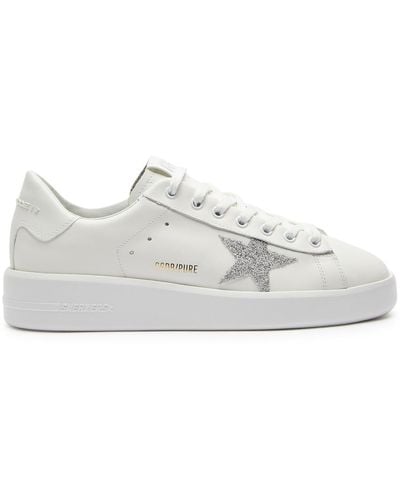 Golden Goose Pure Star Swarovski-embellished Leather Sneakers - White