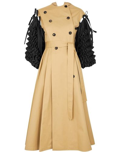 A.W.A.K.E. MODE Braided-Sleeve Cotton Coat - Natural