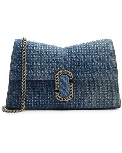 Marc Jacobs The St. Marc Embellished Wallet-On-Chain - Blue
