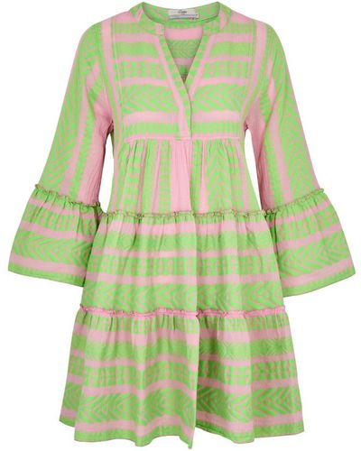 Devotion Ella Embroidered Cotton-Blend Mini Dress - Green