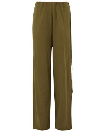 Extreme Cashmere N°278 Judo Cotton And Cashmere-blend Trousers - Green