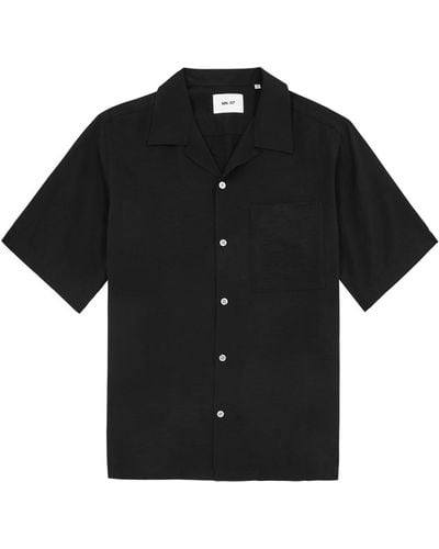 NN07 Julio Seersucker Shirt - Black