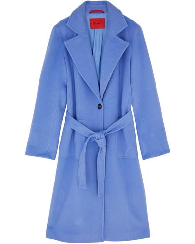 MAX&Co. Kids Belted Wool Coat - Blue