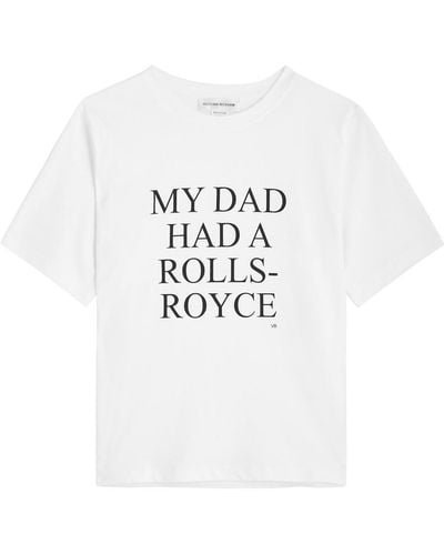 Victoria Beckham My Dad Had A Rolls-Royce Cotton T-Shirt - White