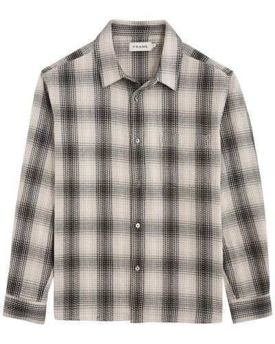 FRAME Checked Cotton Shirt - Grey