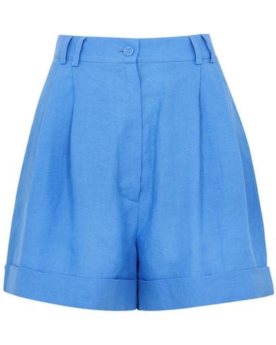 Casa Raki Clementina Linen Shorts - Blue