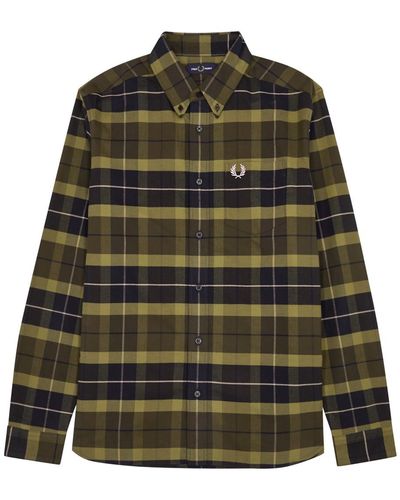 Fred Perry Checked Logo Flannel Shirt - Green
