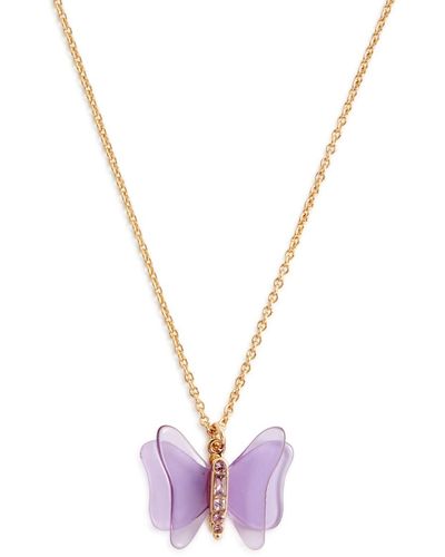 COACH Butterfly Embellished Necklace - Purple