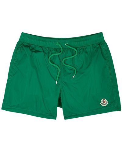Moncler Logo Shell Swim Shorts - Green