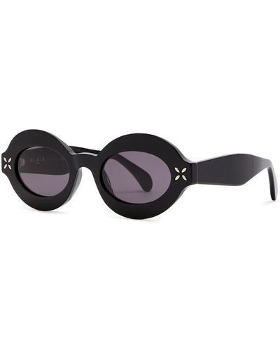 Alaïa Alaïa Petal Oval-frame Sunglasses - Black