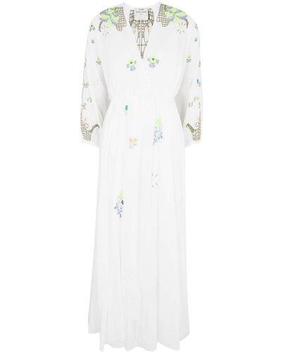 Forte Forte Eden Embroidered Cotton-Voile Maxi Dress - White