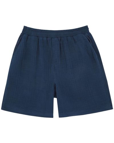 Daily Paper Enzi Seersucker Shorts - Blue