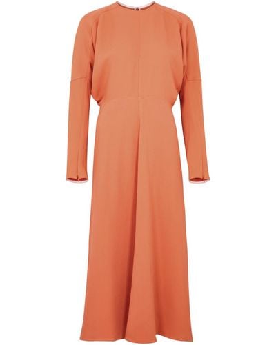 Victoria Beckham Paneled Midi Dress - Orange