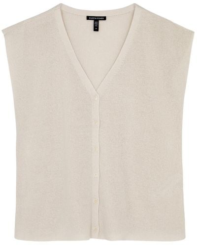 Eileen Fisher Knitted Cotton Top - Natural