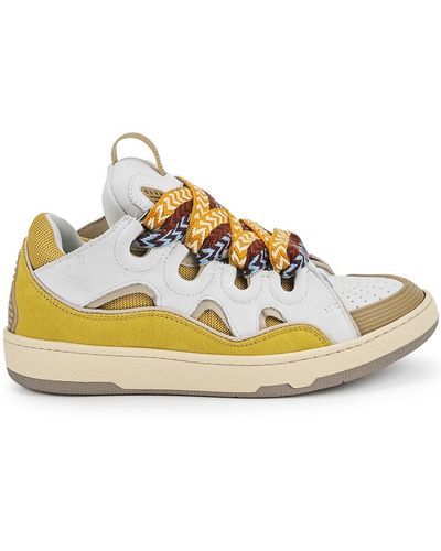 Lanvin Curb Panelled Mesh Trainers - Yellow