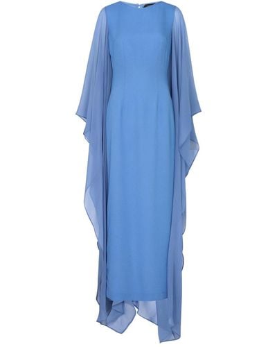 ‎Taller Marmo Adriatica Draped Crepe De Chine Gown - Blue