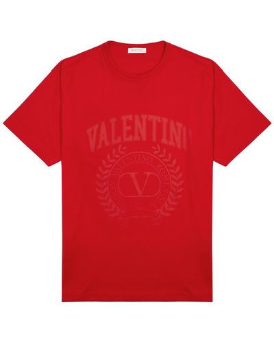 Valentino Logo-print Cotton T-shirt - Red